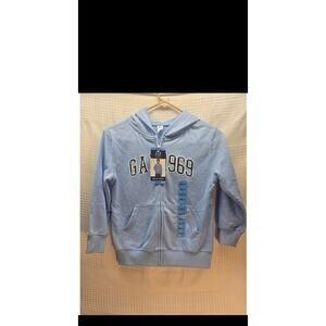 Gap Full Zip Sweater Full Zip Hoodie Unisex Size 6/7 Blue Camo 6781